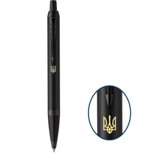 Ручка кулькова Parker IM 17 UKRAINE Achromatic Black BT BP Тризуб (22932_TR)