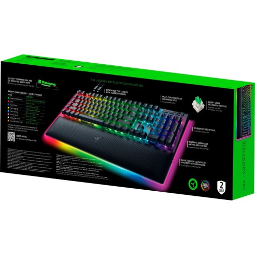 Клавіатура Razer BlackWidow V4 PRO Green Switch USB UA Black (RZ03-04680100-R3M1)