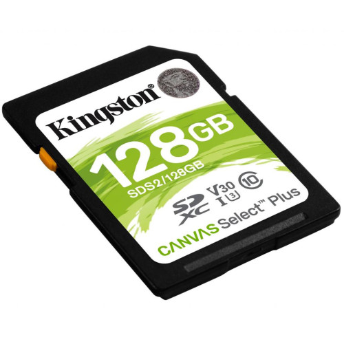 Карта пам'яті Kingston 128GB SDXC class 10 UHS-I U3 Canvas Select Plus (SDS2/128GB)