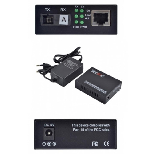 Медіаконвертер 10/100Base-TX to 100Base-FX 1310T/1550R, SM, SC/PC, 20 км Step4Net (MC-A-0,1-1SM-1550nm-20)