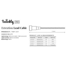 Гірлянда Twinkly PRO Подовжувач кабелю Pro AWG22 PVC кабель, 5м, чорний (TWP-EXT-B)