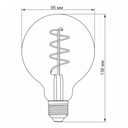 Лампочка Videx Filament G95FGD 4W E27 2100K 220V (VL-G95FGD-04272)
