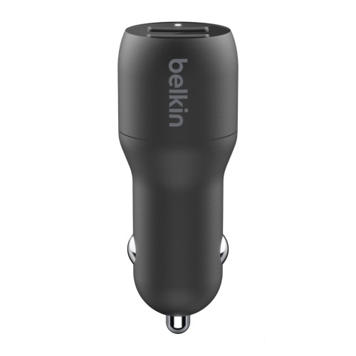 Зарядний пристрій Belkin Car Charger (24W) Dual USB-A, USB-A - Lightning, 1m, black (CCD001BT1MBK)