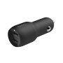 Зарядний пристрій Belkin Car Charger (24W) Dual USB-A, USB-A - Lightning, 1m, black (CCD001BT1MBK)