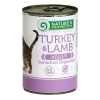 Консерви для котів Nature's Protection Adult Sensitive Digestion Turkey & Lamb 400 г (KIK24635)