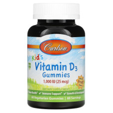 Вітамін Carlson Вітамін D3 Дитячий, 1000 МО, смак фруктів, Kid's Vitamin D3 (CAR-49430)