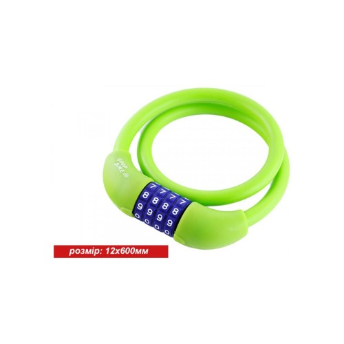 Замок велосипедний Good Bike SILI CIPHER 12 х 600 мм Green (92766-IS)