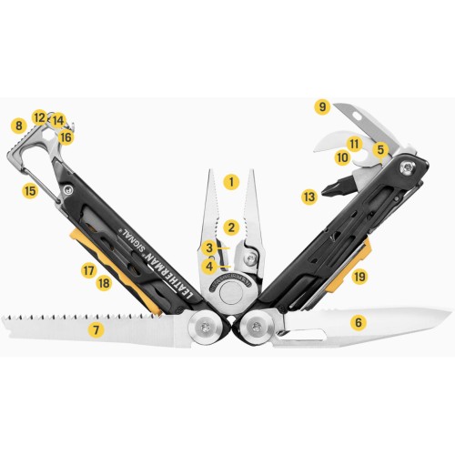 Мультитул Leatherman Signal Black синтетичний чохол, картонна коробка (832586)