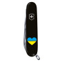 Ніж Victorinox Climber Ukraine Black "Серце жовто-блакитне" (1.3703.3_T1090u)