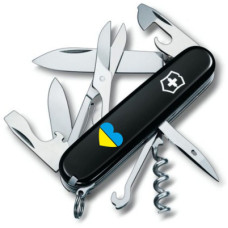 Ніж Victorinox Climber Ukraine Black "Серце жовто-блакитне" (1.3703.3_T1090u)