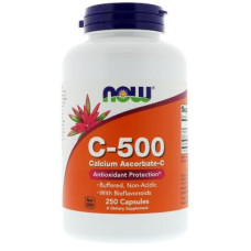 Вітамін Now Foods Аскорбат кальцію C-500, Calcium Ascorbate Capsules, 250 капс (NOW-00677)