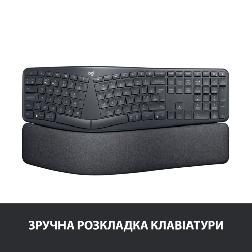 Клавіатура Logitech ERGO K860 Bluetooth/Wireless UA Black (920-010108)