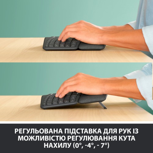 Клавіатура Logitech ERGO K860 Bluetooth/Wireless UA Black (920-010108)