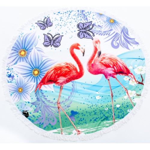 Рушник MirSon пляжний №5053 Summer Time Bright flamingo 150x150 см (2200003180664)