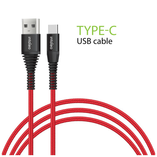 Дата кабель USB 2.0 AM to Type-C 1.2m CBRNYT1 Red Intaleo (1283126559464)