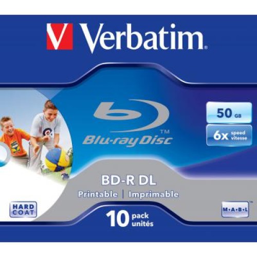 Диск BD Verbatim DL 50Gb 6x Jewel 10шт Wide Printabl (43736)