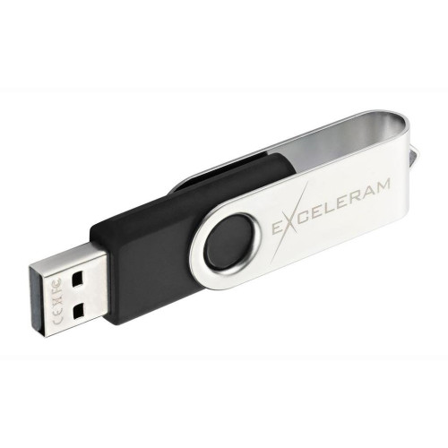USB флеш накопичувач eXceleram 64GB P1 Series Silver/Black USB 2.0 (EXP1U2SIB64)