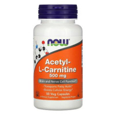 Вітамін Now Foods Ацетил-L-Карнітин, Acetyl-L-Carnitine, 500 мг, 50 вегетаріан (NF0075)