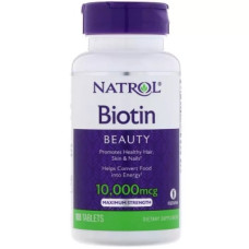 Вітамін Natrol Біотин, Максимальне Дія, 10 000 мкг, 100 таблеток (NTL-05396)