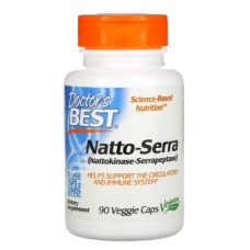 Вітамін Doctor's Best Наттокіназа і Серрапептаза, Natto-Serra, 90 вегетаріанських (DRB-00294)