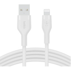 Дата кабель USB 2.0 AM to Lightning 1.0m SILICONE white Belkin (CAA008BT1MWH)