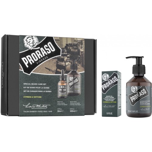 Набір косметики Proraso Cypress & Vetyver для бороди Шампунь 200 мл + Олія 30 мл (8004395007479)