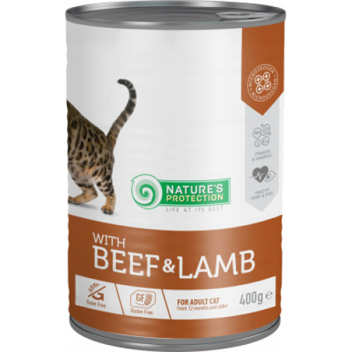 Консерви для котів Nature's Protection Adult With Beef & Lamb 400 г (KIK45607)