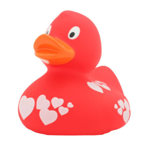 Іграшка для ванної Funny Ducks Качка Червона з білими сердечками (L2003)