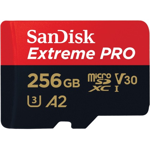 Карта пам'яті SanDisk 256 GB microSDXC UHS-I U3 Extreme Pro+SD Adapter (SDSQXCD-256G-GN6MA)