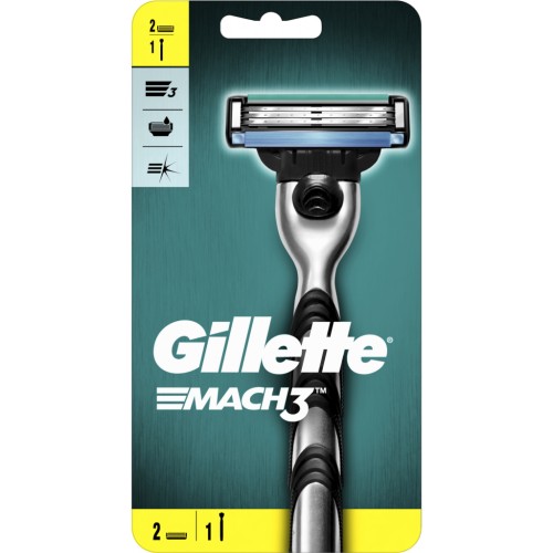 Бритва Gillette Mach3 з 2 змінними картриджами (7702018020706)