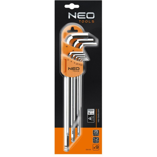 Ключ Neo ключей шестигранных, 1.5-10 мм, 9 шт. (09-515)