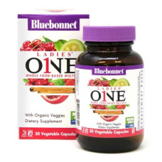 Мультивітамін Bluebonnet Nutrition Жіночі Мультівітаміни, Ladies 'One, 30 рослинних капсул (BLB0132)