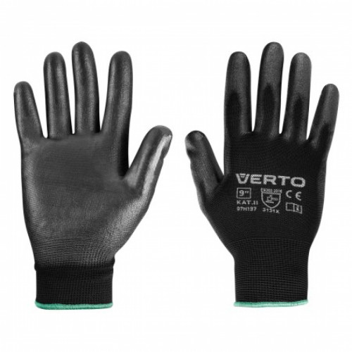 Захисні рукавички Verto ПУ покриття, р. 9 (97H137)