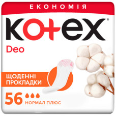 Щоденні прокладки Kotex Normal Plus Deo 56 шт. (5029053548265)