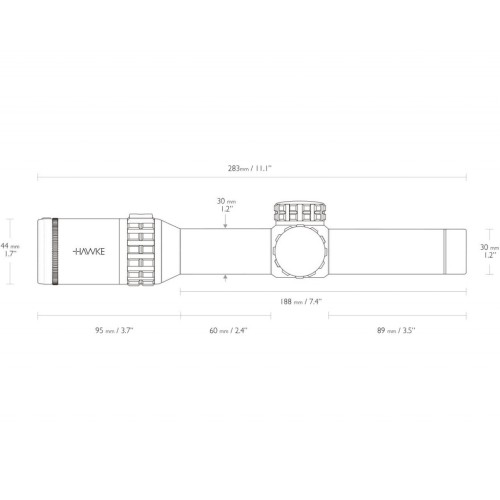 Оптичний приціл Hawke Frontier 1-6x24 корпус 30 мм сітка L4a D (18400)