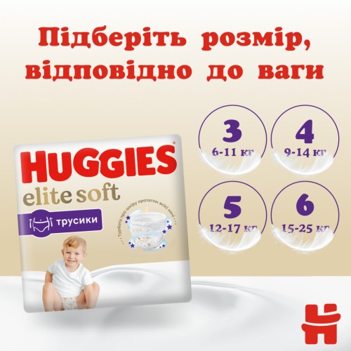 Підгузок Huggies Elite Soft 4 (9-14 кг) Mega 38 шт (5029053549323)