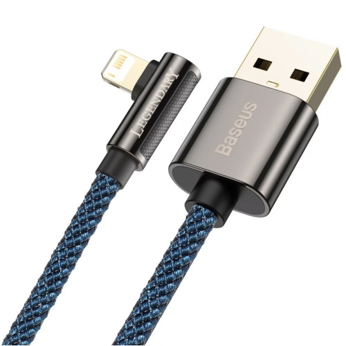 Дата кабель USB 2.0 AM to Lightning 1.0m CACS 2.4A 90 Legend Series Elbow Blue Baseus (CACS000003)