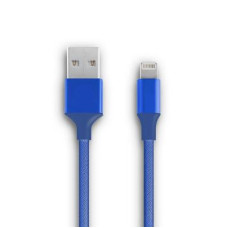 Дата кабель USB 2.0 AM to Lightning nylon 1m blue Vinga (VCPDCLNB21B)