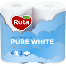 Туалетний папір Ruta Pure White 3 шари 4 рулони (4820023747531)