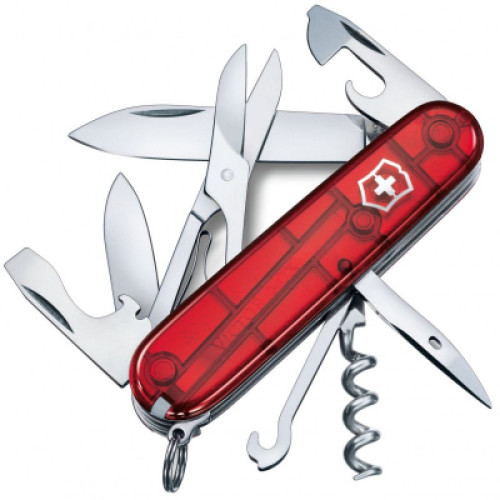 Ніж Victorinox Climber Transparent Red Blister (1.3703.TB1)