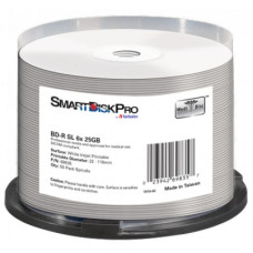 Диск BD SmartDisk PRO BD-R 25GB 6X White InkJet Printable WRAP(22-118 мм) 50шт (69835)