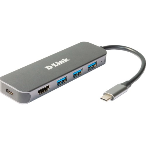 Концентратор D-Link USB-C 3xUSB3.0, 1xUSB-C, 1xHDMI (DUB-2333)