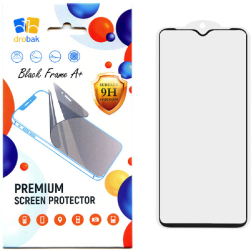 Скло захисне Drobak Samsung Galaxy A03 Core Black Frame A+ (616155)