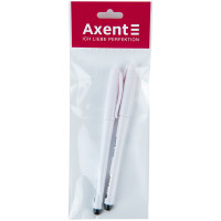Ручка гелева Axent Delta 0,7мм, чорна 2 шт (полібег) (DG2045-01/02/P)