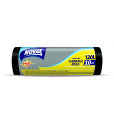 Пакети для сміття Novax чорні 120 л 10 шт. (4823058307343)
