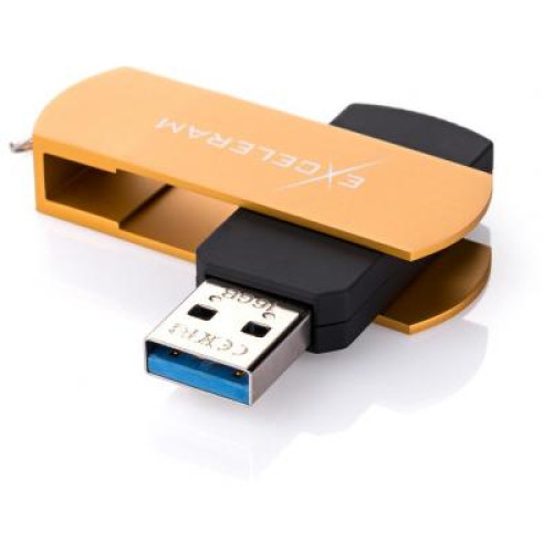 USB флеш накопичувач eXceleram 64GB P2 Series Gold/Black USB 2.0 (EXP2U2GOB64)