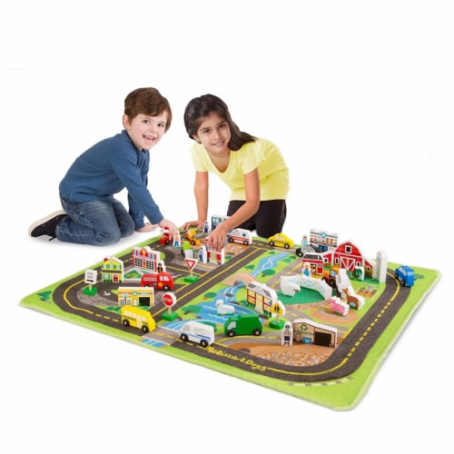 Дитячий килимок Melissa&Doug Дорожній килимок / дерев'яні іграшки (MD5195)