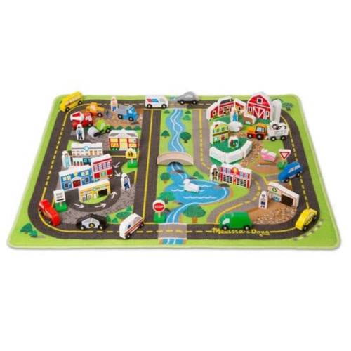 Дитячий килимок Melissa&Doug Дорожній килимок / дерев'яні іграшки (MD5195)