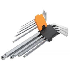 Набір інструментів Tolsen подовжених шестигранних закруглених ключів 9 шт 1.5-10 мм (20054)