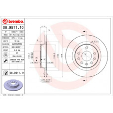 Гальмівний диск Brembo 08.9511.10